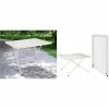 HI Folding Camping Table White Adjustable 80x60x51/61 cm -Sports Shop HI Folding Camping Table White Adjustable 80x60x51 61 cm 475901 0