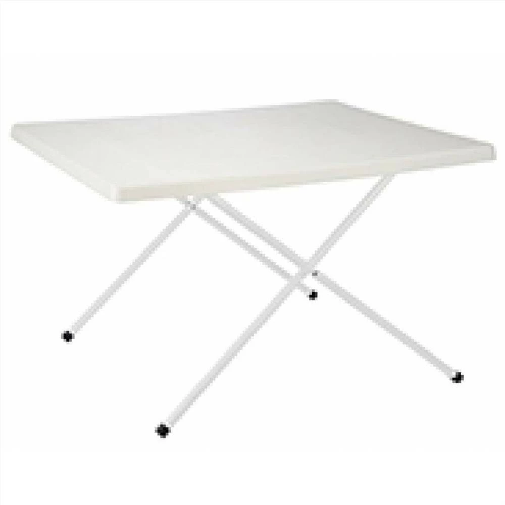 HI Folding Camping Table White Adjustable 80x60x51/61 cm 4 HI Folding Camping Table White Adjustable 80x60x51/61 cm - Image 2