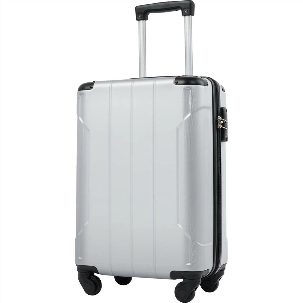 20 Inch Hardshell Luggage Spinner Suitcase with TSA Lock - Silver 3 20 Inch Hardshell Luggage Spinner Suitcase with TSA Lock - Silver