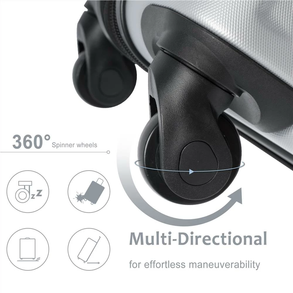 20 Inch Hardshell Luggage Spinner Suitcase with TSA Lock - Silver 4 20 Inch Hardshell Luggage Spinner Suitcase with TSA Lock - Silver - Image 2