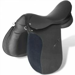 Horse Riding Saddle Set 16" Real Leather Black 14 cm 5-in-1 -Sports Shop Horse Riding Saddle Set 16 Real Leather Black 14 cm 5 in 1 490919 4