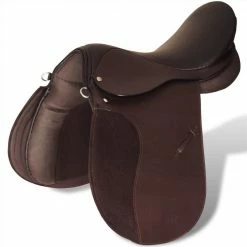 Horse Riding Saddle Set 16" Real Leather Brown 14 cm 5-in-1 -Sports Shop Horse Riding Saddle Set 16 Real Leather Brown 14 cm 5 in 1 490011 4