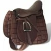 Horse Riding Saddle Set 17.5" Real Leather Brown 18 cm -Sports Shop Horse Riding Saddle Set 17 5 Real Leather Brown 18 cm 492933 0