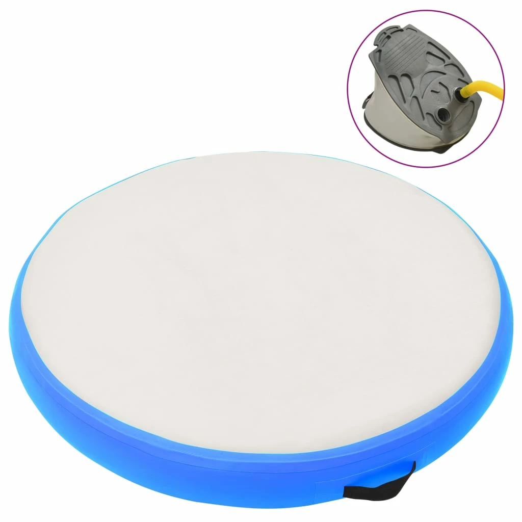 Inflatable Gymnastic Mat with Pump 100x100x10 cm PVC Blue 3 Inflatable Gymnastic Mat with Pump 100x100x10 cm PVC Blue