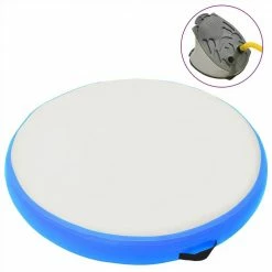 Inflatable Gymnastic Mat with Pump 100x100x15 cm PVC Blue
