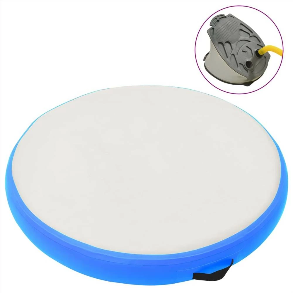 Inflatable Gymnastic Mat with Pump 100x100x15 cm PVC Blue 3 Inflatable Gymnastic Mat with Pump 100x100x15 cm PVC Blue