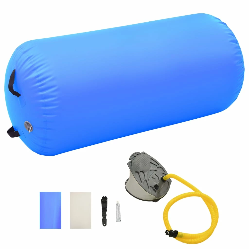 Inflatable Gymnastic Roll with Pump 120x75 cm PVC Blue 3 Inflatable Gymnastic Roll with Pump 120x75 cm PVC Blue