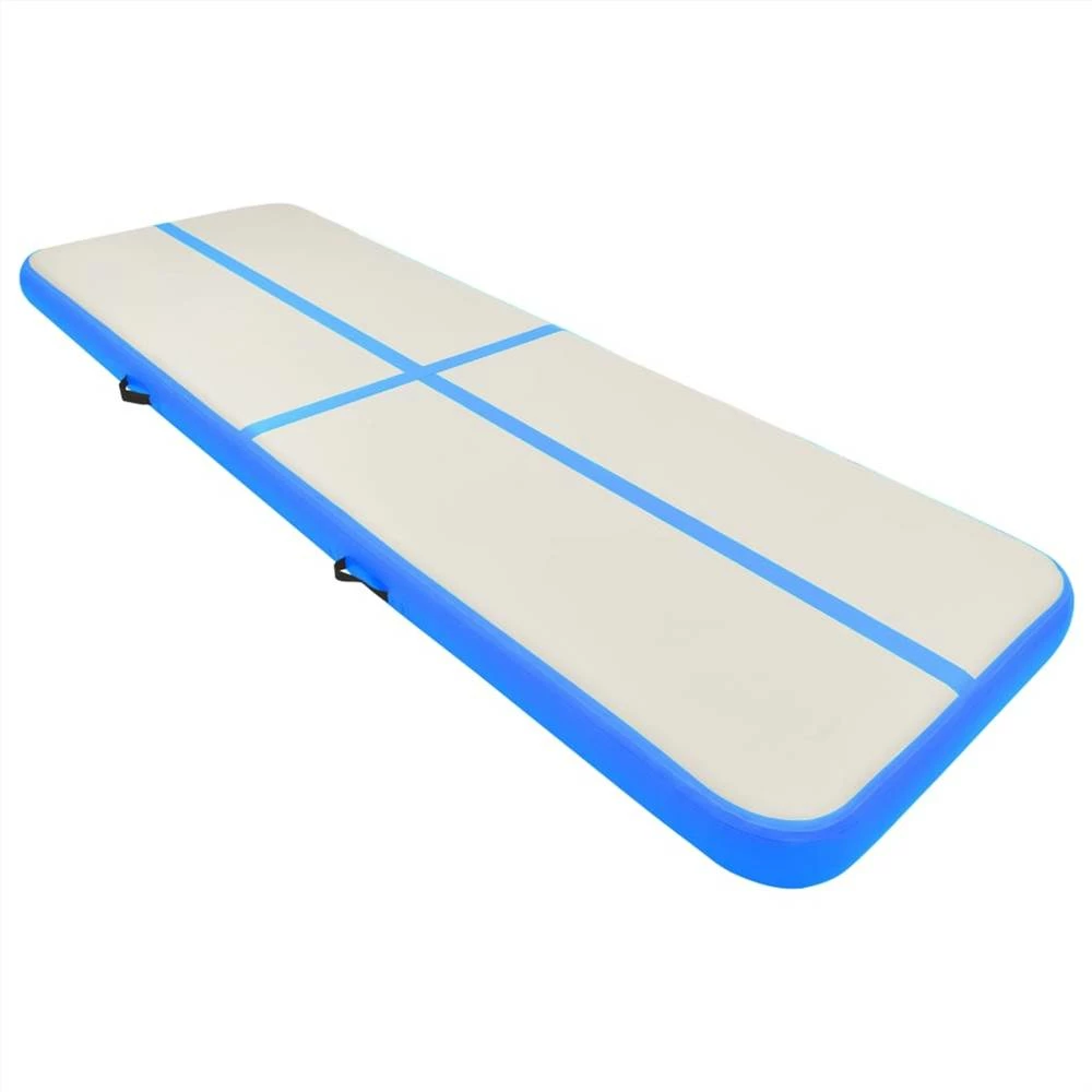 Inflatable Gymnastics Mat with Pump 300x100x20 cm PVC Blue 3 Inflatable Gymnastics Mat with Pump 300x100x20 cm PVC Blue