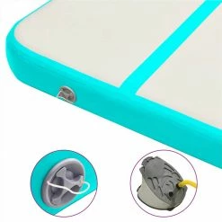 Inflatable Gymnastics Mat with Pump 500x100x15 cm PVC Green -Sports Shop Inflatable Gymnastics Mat with Pump 500x100x15 cm PVC Green 490531 5