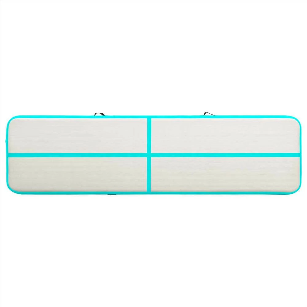 Inflatable Gymnastics Mat with Pump 600x100x20 cm PVC Green 7 Inflatable Gymnastics Mat with Pump 600x100x20 cm PVC Green - Image 5