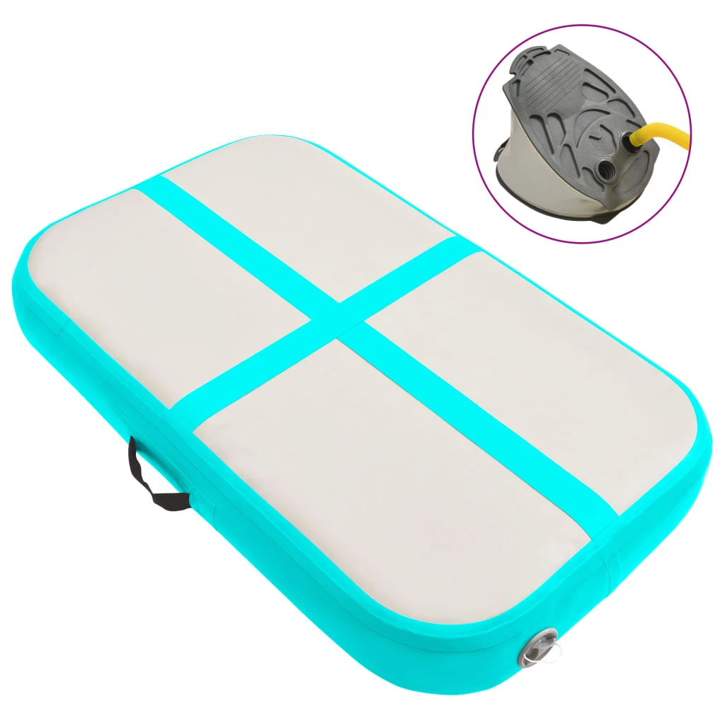 Inflatable Gymnastics Mat with Pump 60x100x10 cm PVC Green 3 Inflatable Gymnastics Mat with Pump 60x100x10 cm PVC Green