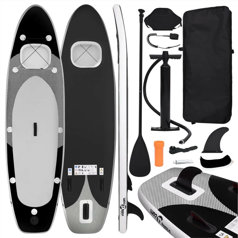 Inflatable Stand Up Paddle Board Set Black 360x81x10 cm 3 Inflatable Stand Up Paddle Board Set Black 360x81x10 cm