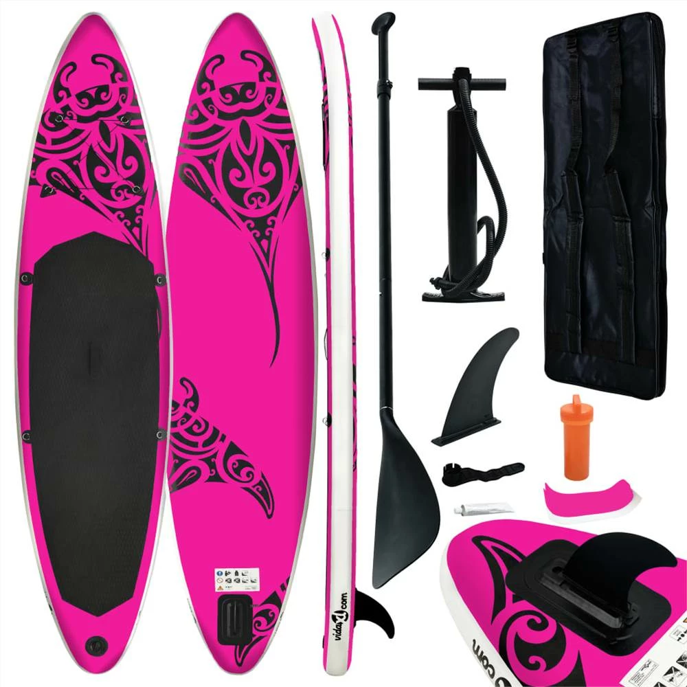 Inflatable Stand Up Paddleboard Set 305x76x15 cm Pink 3 Inflatable Stand Up Paddleboard Set 305x76x15 cm Pink