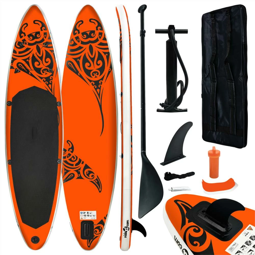 Inflatable Stand Up Paddleboard Set 320x76x15 cm Orange 3 Inflatable Stand Up Paddleboard Set 320x76x15 cm Orange