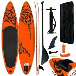 Inflatable Stand Up Paddleboard Set 366x76x15 cm Orange