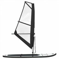 Inflatable Stand Up Paddleboard with Sail Set Black and White 10 Inflatable Stand Up Paddleboard with Sail Set Black and White -Sports Shop Inflatable Stand Up Paddleboard with Sail Set Black and White 456931 2