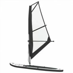 Inflatable Stand Up Paddleboard with Sail Set Black and White 11 Inflatable Stand Up Paddleboard with Sail Set Black and White -Sports Shop Inflatable Stand Up Paddleboard with Sail Set Black and White 456931 3