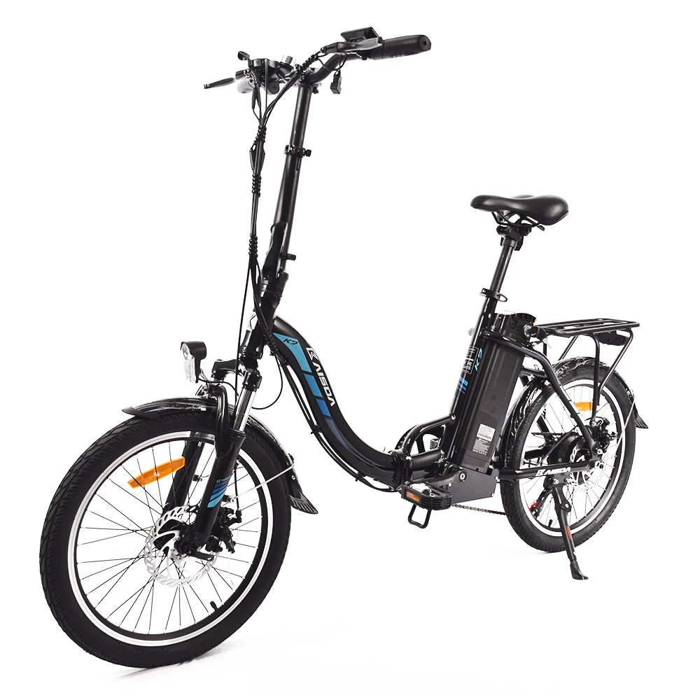 KAISDA K7 Folding Electric Moped Bike 20*1.95 Inch Tire 350W Motor 25-28Km/h Max Speed Mountain Bicycle SHIMANO 21-Speed APP Control - Black 6 KAISDA K7 Folding Electric Moped Bike 20*1.95 Inch Tire 350W Motor 25-28Km/h Max Speed Mountain Bicycle SHIMANO 21-Speed APP Control - Black - Image 4