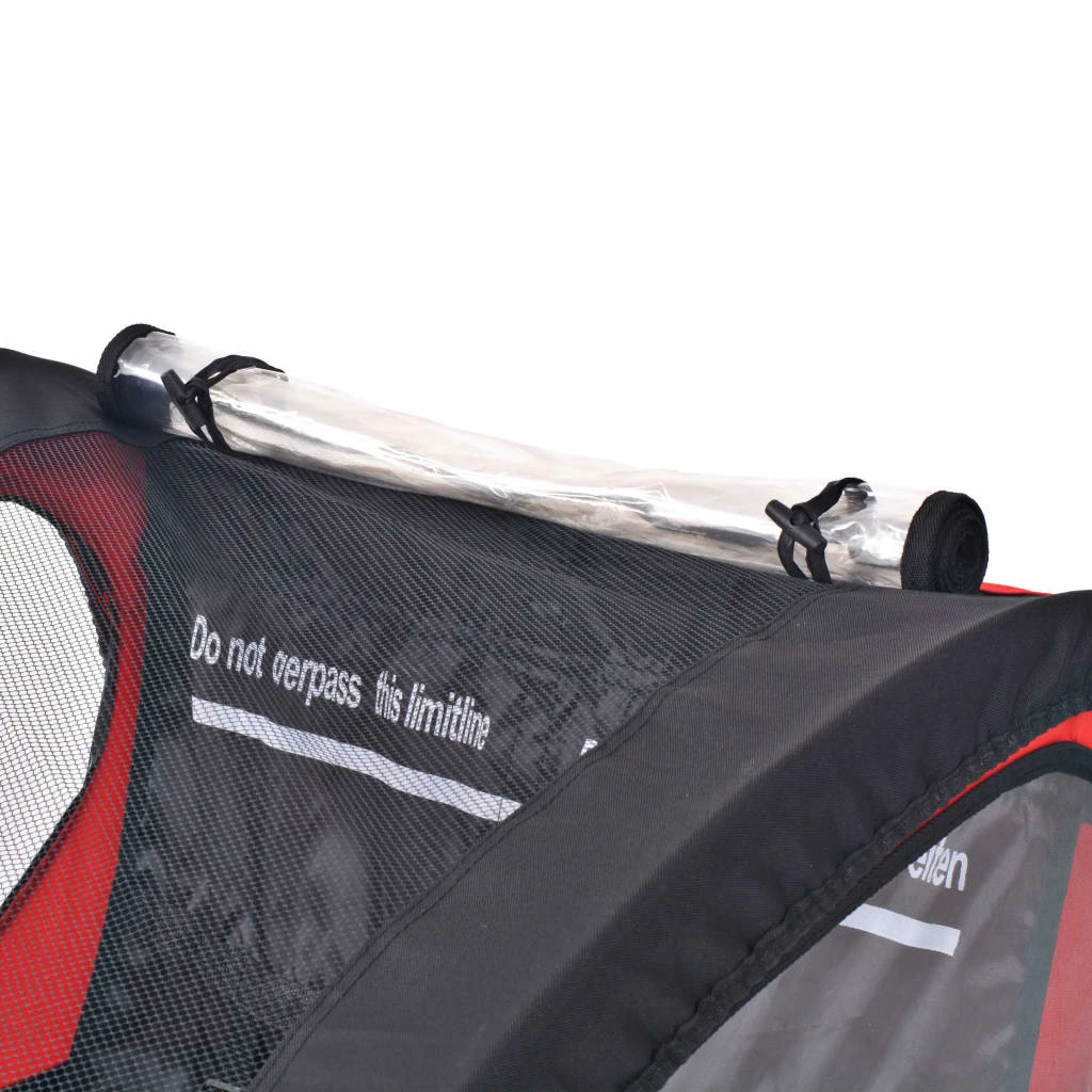 Kids' Bicycle Trailer Red and Black 30 kg 5 Kids' Bicycle Trailer Red and Black 30 kg - Image 3
