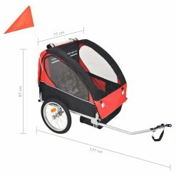 Kids' Bicycle Trailer Red and Black 30 kg 13 Kids' Bicycle Trailer Red and Black 30 kg -Sports Shop Kids Bicycle Trailer Red and Black 30 kg 429530 5