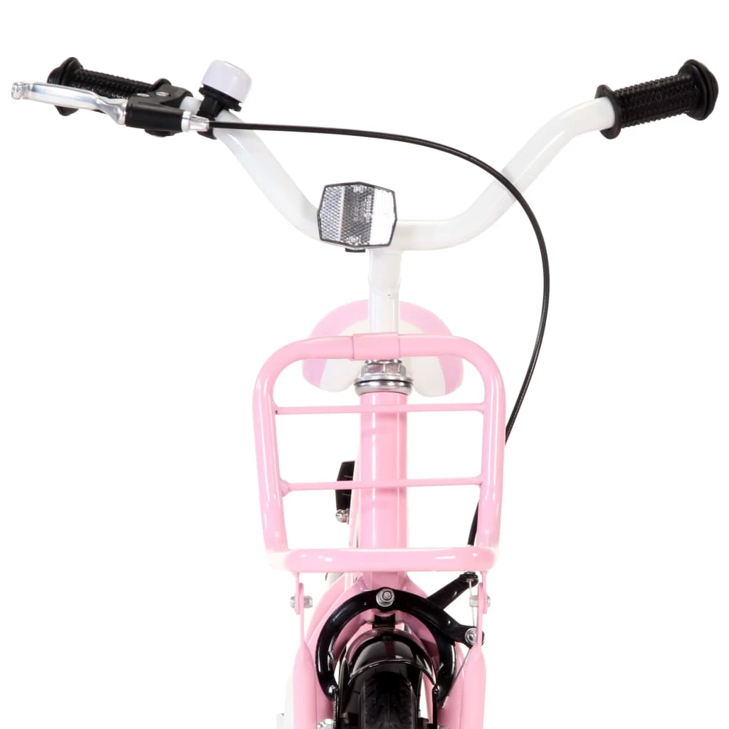 Kids Bike with Front Carrier 12 inch White and Pink 7 Kids Bike with Front Carrier 12 inch White and Pink - Image 5