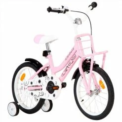 Kids Bike with Front Carrier 16 inch White and Pink -Sports Shop Kids Bike with Front Carrier 16 inch White and Pink 488893 1