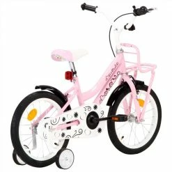 Kids Bike with Front Carrier 16 inch White and Pink -Sports Shop Kids Bike with Front Carrier 16 inch White and Pink 488893 2