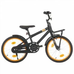 Kids Bike with Front Carrier 18 inch Black and Orange -Sports Shop Kids Bike with Front Carrier 18 inch Black and Orange 490220 1