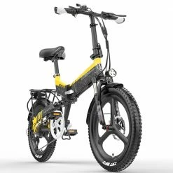 LANKELEISI G650 Electric Folding Bike 400W Motor 14.5Ah Battery 20 inch Tire for Commuting - Yellow -Sports Shop LANKELEISI G650 Electric Folding Bike 400W Motor Yellow 507642 4