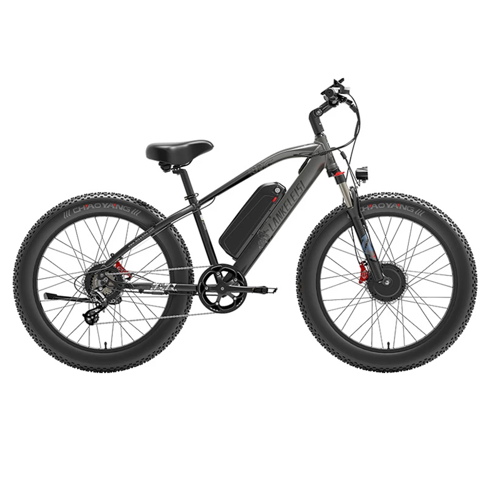LANKELEISI MG740 PLUS Electric Bike 26*4.0'' Tires 1000W*2 Dual Motor 17.5Ah Battery 49km/h Max Speed - Black & Grey 3 LANKELEISI MG740 PLUS Electric Bike 26*4.0'' Tires 1000W*2 Dual Motor 17.5Ah Battery 49km/h Max Speed - Black & Grey