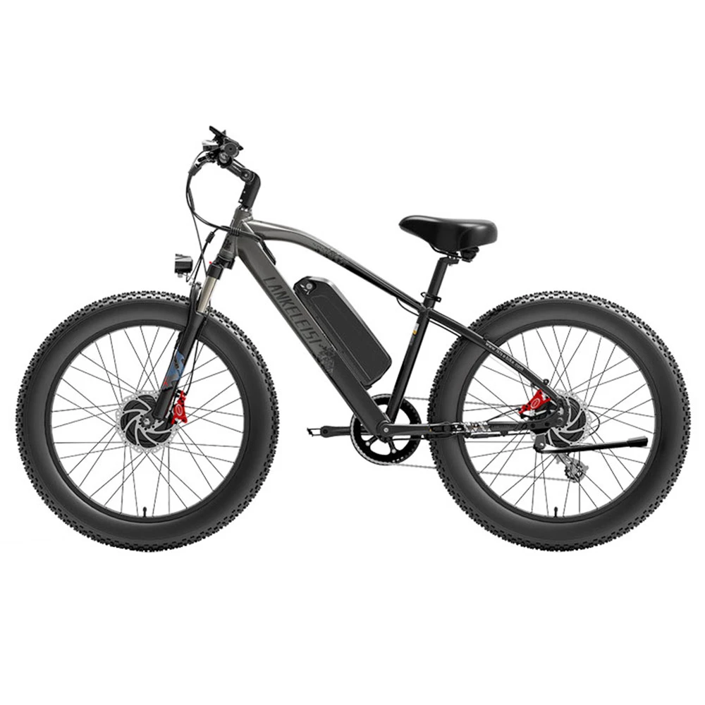 LANKELEISI MG740 PLUS Electric Bike 26*4.0'' Tires 1000W*2 Dual Motor 17.5Ah Battery 49km/h Max Speed - Black & Grey 4 LANKELEISI MG740 PLUS Electric Bike 26*4.0'' Tires 1000W*2 Dual Motor 17.5Ah Battery 49km/h Max Speed - Black & Grey - Image 2