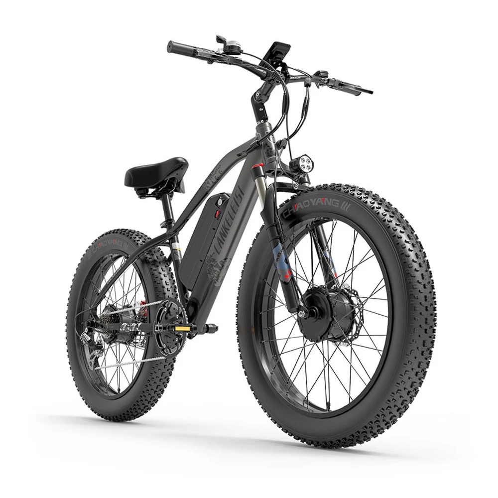 LANKELEISI MG740 PLUS Electric Bike 26*4.0'' Tires 1000W*2 Dual Motor 17.5Ah Battery 49km/h Max Speed - Black & Grey 5 LANKELEISI MG740 PLUS Electric Bike 26*4.0'' Tires 1000W*2 Dual Motor 17.5Ah Battery 49km/h Max Speed - Black & Grey - Image 3
