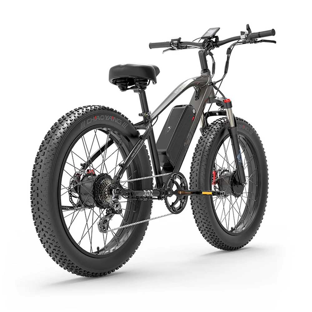 LANKELEISI MG740 PLUS Electric Bike 26*4.0'' Tires 1000W*2 Dual Motor 17.5Ah Battery 49km/h Max Speed - Black & Grey 7 LANKELEISI MG740 PLUS Electric Bike 26*4.0'' Tires 1000W*2 Dual Motor 17.5Ah Battery 49km/h Max Speed - Black & Grey - Image 5