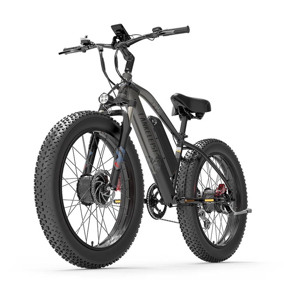 LANKELEISI MG740 PLUS Electric Bike 26*4.0'' Tires 1000W*2 Dual Motor 17.5Ah Battery 49km/h Max Speed - Black & Grey 8 LANKELEISI MG740 PLUS Electric Bike 26*4.0'' Tires 1000W*2 Dual Motor 17.5Ah Battery 49km/h Max Speed - Black & Grey - Image 6