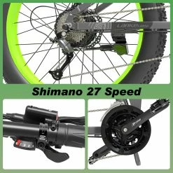 LANKELEISI T750 Plus Big Fork Electric Bike 48V 1000W Motor 14.5Ah Battery 26*4.0'' Fat Tire - Green -Sports Shop LANKELEISI T750 Plus Big Fork Electric Bike 14 5Ah Battery Green 514462 2