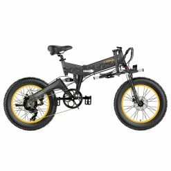 LANKELEISI X3000 Plus Folding Electric Mountain Bike 20*4.0 Inch Fat Tires 1000W Motor 40Km/h Max Speed 48V 17.5Ah Battery 100KM Range 180KG Max Load Shimano 7 Speed Double Shock Absorption - Grey -Sports Shop LANKELEISI X3000 Plus Folding Electric Mountain Bike Grey 502671 2