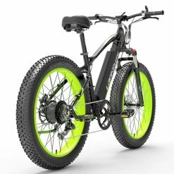 LANKELEISI XC4000 Electric Bike 26*4.0 Inch Fat Tires 1000W Motor 40Km/h Max Speed 48V 17.5Ah Battery Shimano 7 Speed 120Km Range 180Kg Max Load - Green -Sports Shop LANKELEISI XC4000 Electric Bike 48V 1000W Motor Green 502660 1