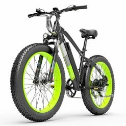 LANKELEISI XC4000 Electric Bike 26*4.0 Inch Fat Tires 1000W Motor 40Km/h Max Speed 48V 17.5Ah Battery Shimano 7 Speed 120Km Range 180Kg Max Load - Green -Sports Shop LANKELEISI XC4000 Electric Bike 48V 1000W Motor Green 502660 2