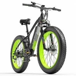 LANKELEISI XC4000 Electric Bike 26*4.0 Inch Fat Tires 1000W Motor 40Km/h Max Speed 48V 17.5Ah Battery Shimano 7 Speed 120Km Range 180Kg Max Load - Green -Sports Shop LANKELEISI XC4000 Electric Bike 48V 1000W Motor Green 502660 3