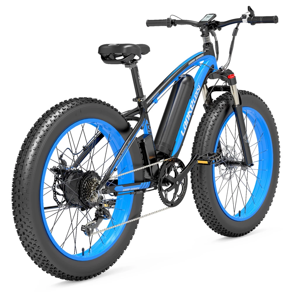 LANKELEISI XF4000 Electric Bike 48V 1000W Motor 16Ah Battery 26*4.0'' Fat Tire Shimano 7 Speed - Blue 7 LANKELEISI XF4000 Electric Bike 48V 1000W Motor 16Ah Battery 26*4.0'' Fat Tire Shimano 7 Speed - Blue - Image 5