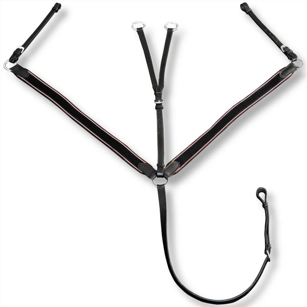 Leather Elastic Breastplate Martingale Adjustable Black Cob 3 Leather Elastic Breastplate Martingale Adjustable Black Cob