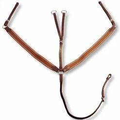 Leather Elastic Breastplate Martingale Adjustable Brown Pony