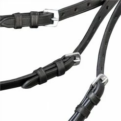 Leather Flash Bridle with Reins and Bit Black Cob -Sports Shop Leather Flash Bridle with Reins and Bit Black Cob 488364 2