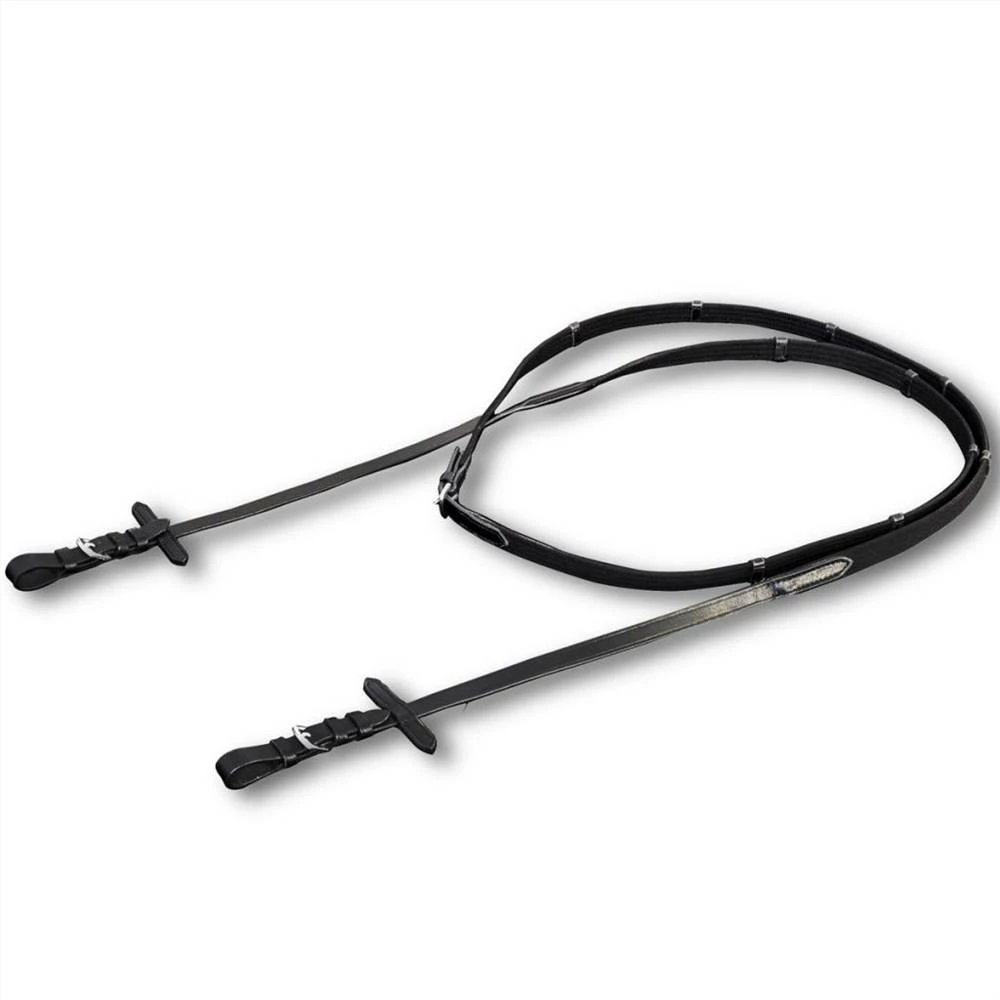 Leather Flash Bridle with Reins and Bit Black Full 7 Leather Flash Bridle with Reins and Bit Black Full - Image 5