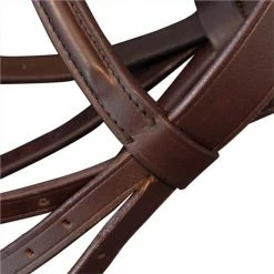 Leather Flash Bridle with Reins and Bit Brown Cob -Sports Shop Leather Flash Bridle with Reins and Bit Brown Cob 487888 3