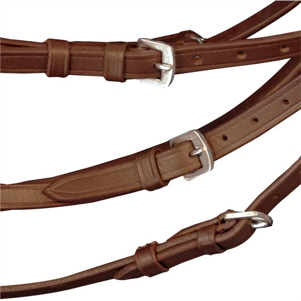 Leather Flash Bridle with Reins and Bit Brown Full 5 Leather Flash Bridle with Reins and Bit Brown Full - Image 3