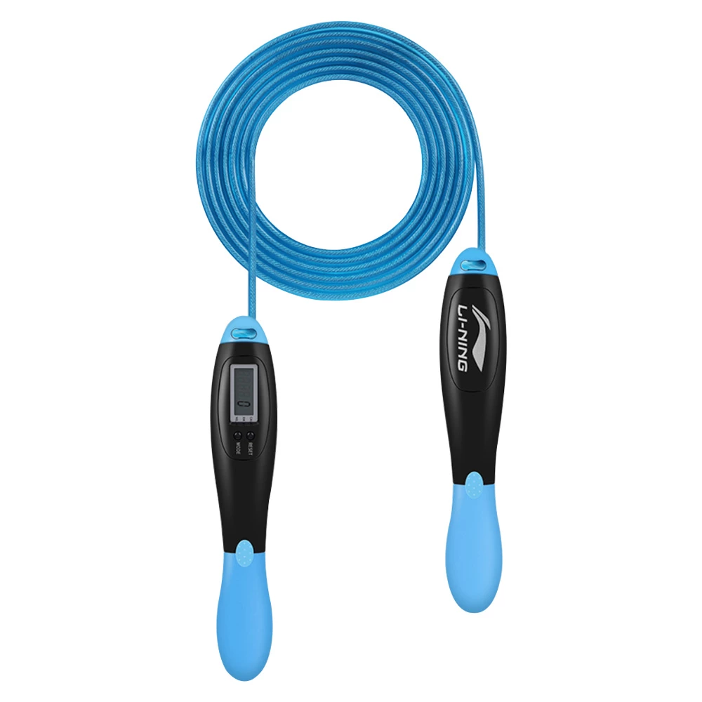LI-NING Counting Electronic Skipping Rope 2.8m Length Adjustable HD Display Durable Wire Rope Double Button ABS Anti-slip Handle Four Modes - Blue 4 LI-NING Counting Electronic Skipping Rope 2.8m Length Adjustable HD Display Durable Wire Rope Double Button ABS Anti-slip Handle Four Modes - Blue - Image 2