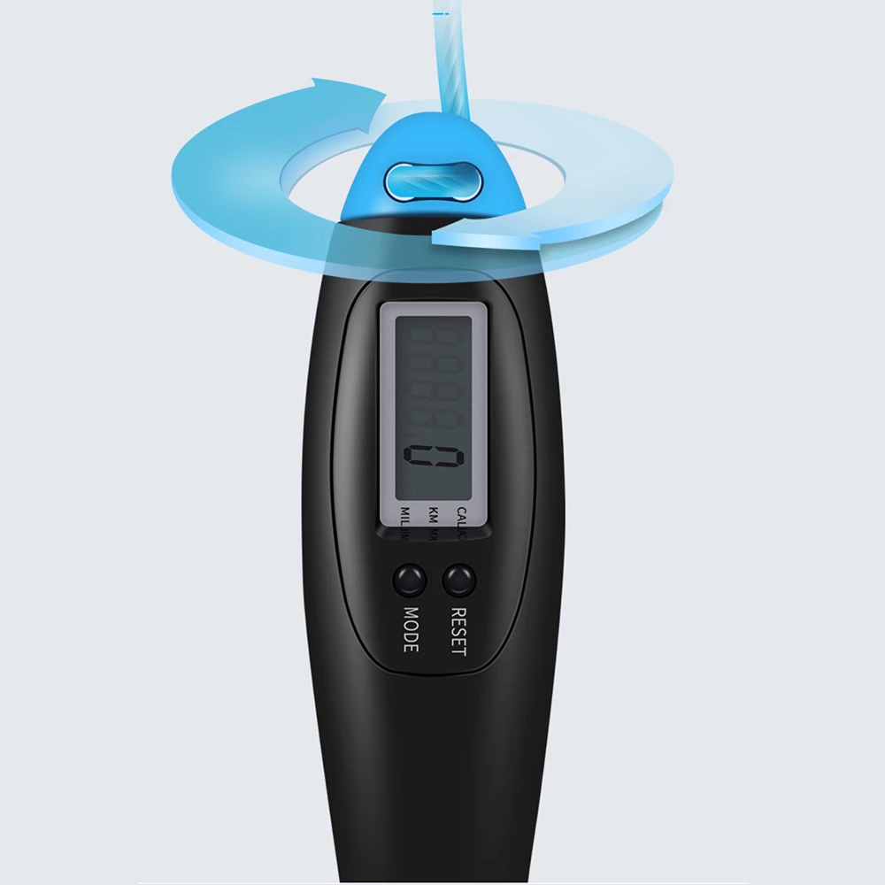 LI-NING Counting Electronic Skipping Rope 2.8m Length Adjustable HD Display Durable Wire Rope Double Button ABS Anti-slip Handle Four Modes - Blue 6 LI-NING Counting Electronic Skipping Rope 2.8m Length Adjustable HD Display Durable Wire Rope Double Button ABS Anti-slip Handle Four Modes - Blue - Image 4