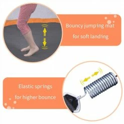 55" Toddlers Trampoline with Safety Enclosure Net and Ocean Balls, Indoor Outdoor Mini Trampoline for Kids - Orange 11 55" Toddlers Trampoline with Safety Enclosure Net and Ocean Balls, Indoor Outdoor Mini Trampoline for Kids - Orange -Sports Shop MS197020AAG 455315 3