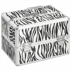 Make-up Case 22x30x21 cm Zebra Stripe Aluminium